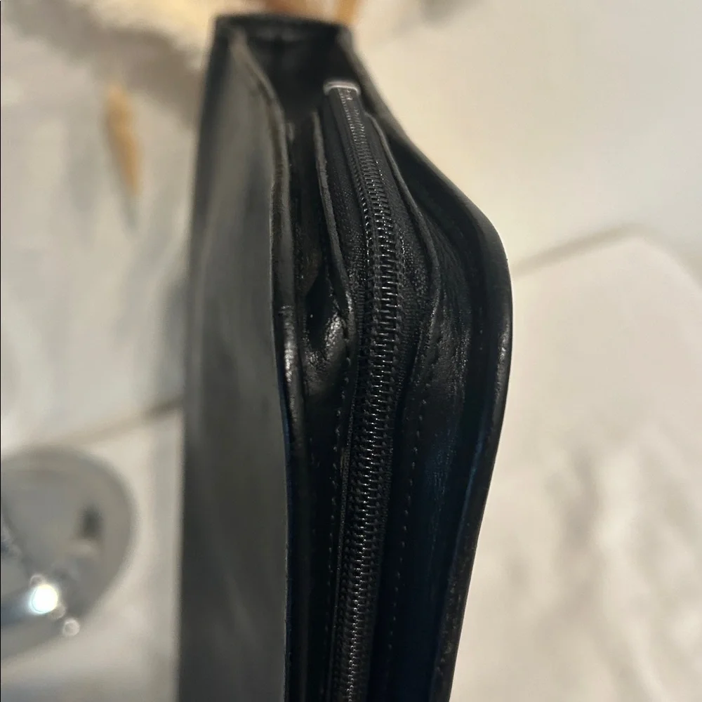 Burberry Black Textured Leather Bag Authentic
